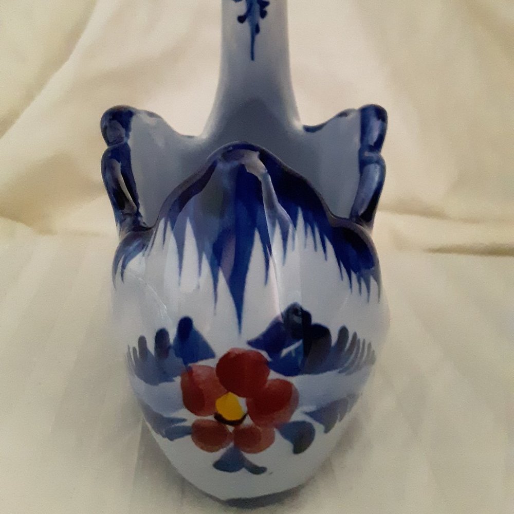Alcobaca Portugal Blue Swan Planter - Picture 3 of 7